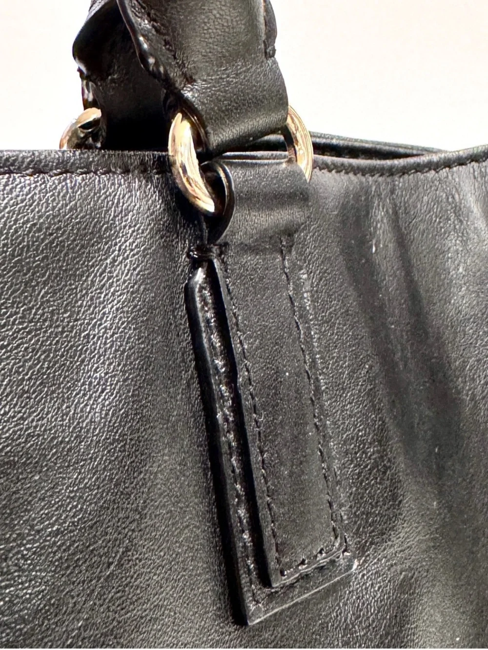 Barneys New York Black Leather Top-Handle Tote